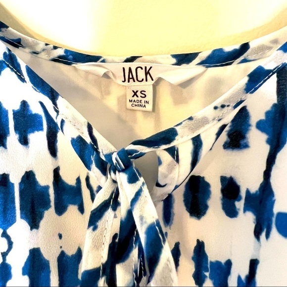 2/$30 Jack - Blue White Cold Shoulder Mini Dress Spaghetti Strap XS - Picture 7 of 8